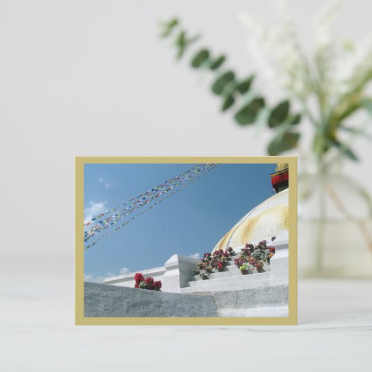 Große Stupa von Boudhanath Postkarte (Stehend Vorderseite)