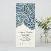 Große sukkulente Grenz-Hochzeitseinladung Einladung (Stehend Vorderseite)