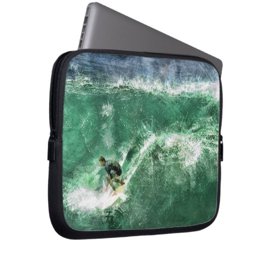 Große surfende Welle Laptopschutzhülle (Vorne Rechts)