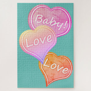 Große Süße/Baby-Liebe Liebe/liebend herzblau Puzzle