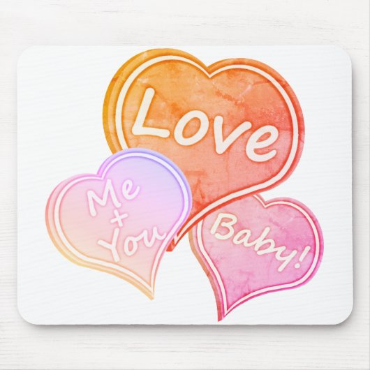 Große Süße/viel Liebe/liebend herzrosa Mousepad (Vorne)