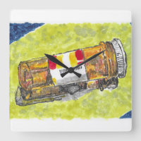 Große Tablette Flasche Farbe Wand Uhr