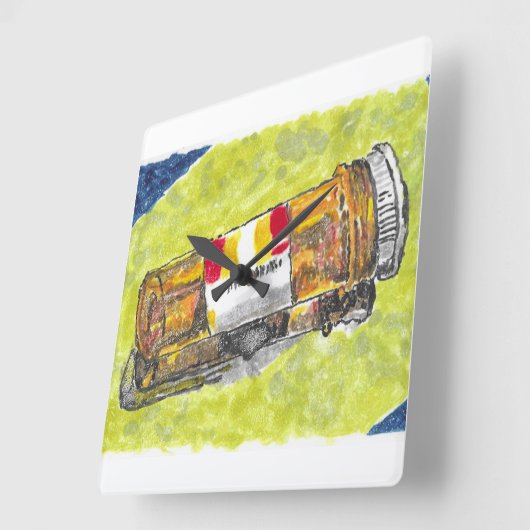 Große Tablette Flasche Farbe Wand Uhr (Winkel)