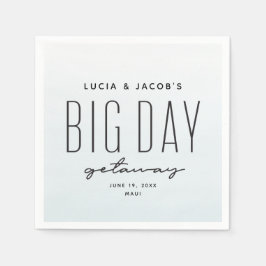 Große Tagesausflüge Ozeanblaue Hochzeit in Urlaubs Serviette