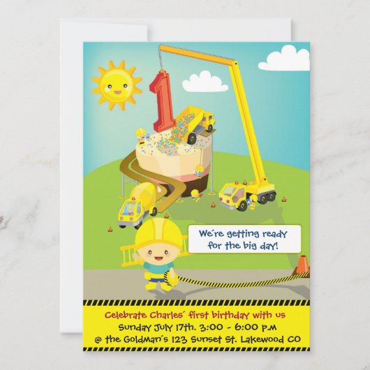 Große Tagesgeburtstags-Einladung Einladung (Vorderseite)