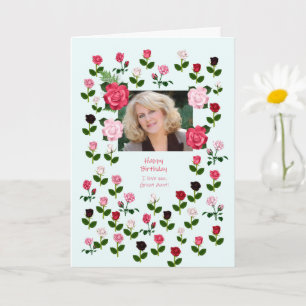 Große Tante, Geburtstag, Rose Karte
