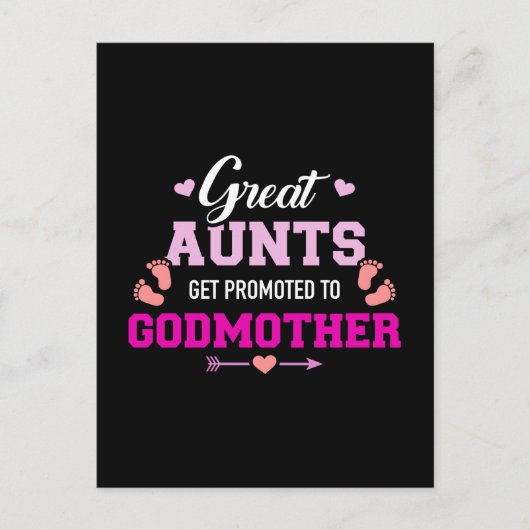 Große Tanten werden zur Patentante befördert Postkarte (Vorderseite)