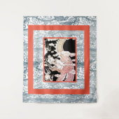 GROSSE TAPESTRIE MIT DRAGON- UND JAPANISCHEM WAHLM WANDTEPPICH (Vorderseite)