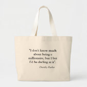 Große Taschen-Tasche mit Zitat Dorothy Parker Jumbo Stoffbeutel (Vorne)