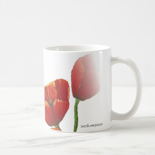 große Tasse der roten Mohnblume (Rechts)