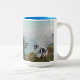 Große Tasse mit Keeshond
