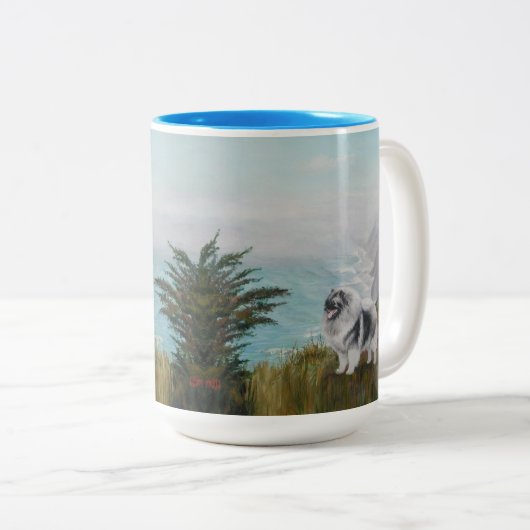 Große Tasse mit Keeshond (VorderseiteRechts)