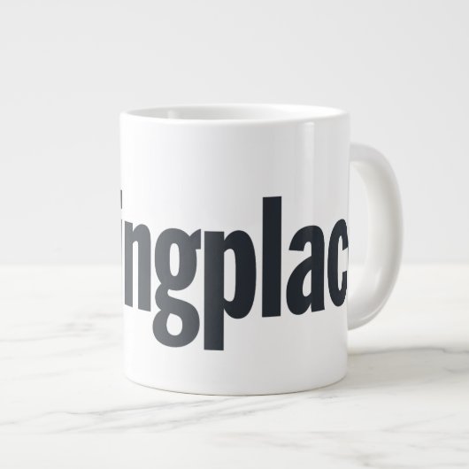 Große Tasse mit Logo für Meingplace (Vorderseite Rechts)