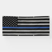 Große Tatter-Fahne mit dünner blauer Linie Banner (Horizontal)