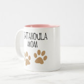 Große Tatzen Catahoula Mama Zweifarbige Tasse (Vorderseite Links)