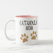 Große Tatzen Catahoula Mama Zweifarbige Tasse (Links)