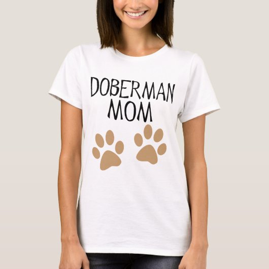 Große Tatzen-Dobermann-Mama T-Shirt (Vorderseite)