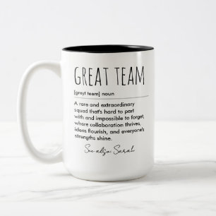 Große Teamdefinition benutzerdefinierte Aufwertung Zweifarbige Tasse
