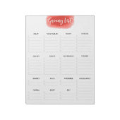 Große Tear Away Lebensmittelliste Vermillion Wasse Notizblock (Rotiert)