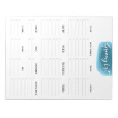 Große Teersalon türkisfarbene Wasserfarbe Notizblock (Vorderseite)