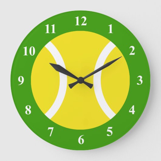 Große Tennisball-Wanduhr mit Zahlen Wanduhr (Vorderseite)