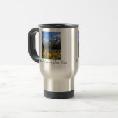 Große Tetons mit gelben Blumen Reisebecher (Vorderseite Links)