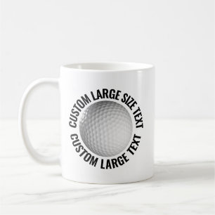 Große Text 325ml personalisierte Golf-Tasse Kaffeetasse