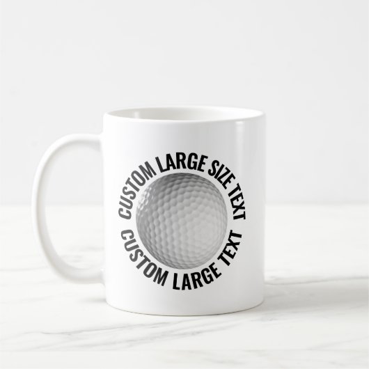 Große Text 325ml personalisierte Golf-Tasse Kaffeetasse (Links)