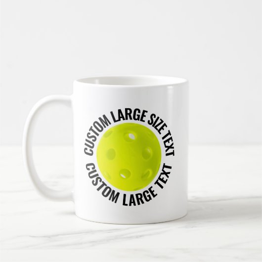 Große Text 325ml personalisierte Pickleball-Tasse Kaffeetasse (Links)