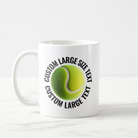 Große Text 325ml personalisierte Tennistasse Kaffeetasse (Links)