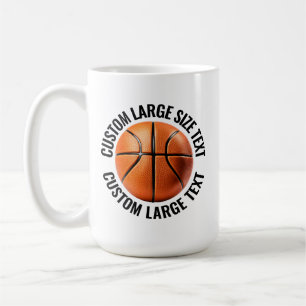 Große Text 450ml personalisierte Basketball-Tasse Kaffeetasse