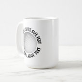Große Text 450ml personalisierte Golf-Tasse Kaffeetasse (Vorderseite Links)