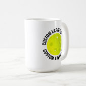 Große Text 450ml Personalisierte Pickleball-Tasse Kaffeetasse (VorderseiteRechts)