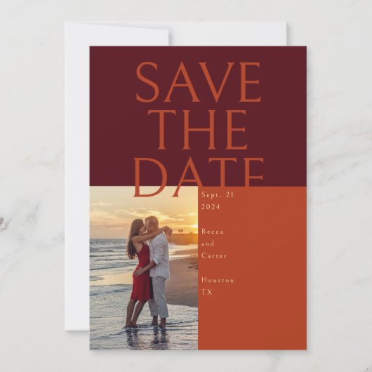 Große Text Save-the-Date-Karte Einladung (Vorderseite)