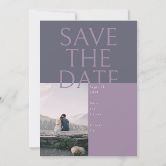 Große Text Save-the-Date-Karte Einladung (Vorderseite)