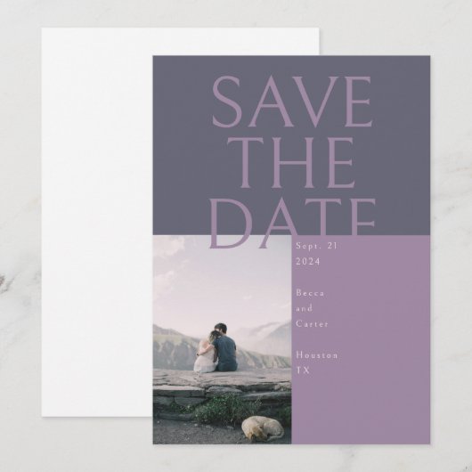 Große Textkarte Save the Date Einladung (Vorne/Hinten)