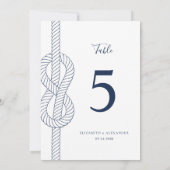 Große Tischnummer für Nautic-Knot-Rope-Hochzeiten (Rückseite)