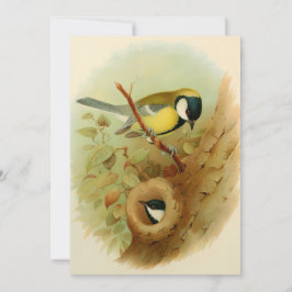 Große Titte - farbenfroher Vogel, Kunst Feiertagskarte