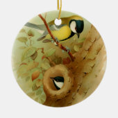 Große Titte - farbenfroher Vogel, Kunst Keramik Ornament (Vorne)