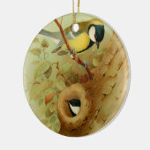 Große Titte - farbenfroher Vogel, Kunst Keramik Ornament (Links)