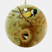 Große Titte - farbenfroher Vogel, Kunst Keramik Ornament (Hinten)