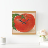 große Tomate Quadratische Wanduhr (Zuhause)