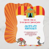 GRÖSSE TOP-ZIRKISCHE KARNIVALE BIRTHTAGINVITATIONE EINLADUNG (Vorne/Hinten)