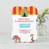 GRÖSSE TOP-ZIRKISCHE KARNIVALE BIRTHTAGINVITATIONE EINLADUNG (Stehend Vorderseite)