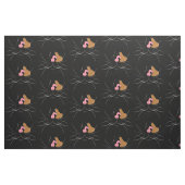 Große Tortoiseshell Katze auf schwarzem Stoff (Fat Quarter (45,7 x 55,9 cm))