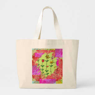 Große Tote Bag - Farbprobe Floral  Jumbo Stoffbeutel
