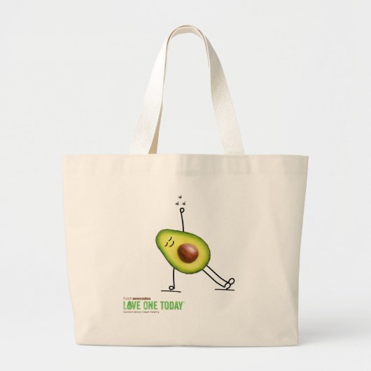 Große Tote Tasche, 100% Baumwolle, mit Avocado Yog Jumbo Stoffbeutel (Vorne)