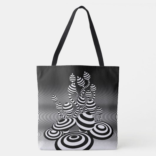 Große Tote Tasche Magic Pilze optische Design. (Vorderseite)