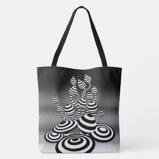 Große Tote Tasche Magic Pilze optische Design. (Rückseite)