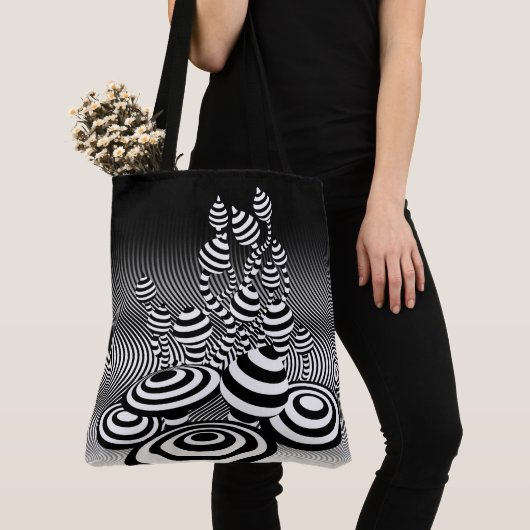 Große Tote Tasche Magic Pilze optische Design. (Von Nahem)